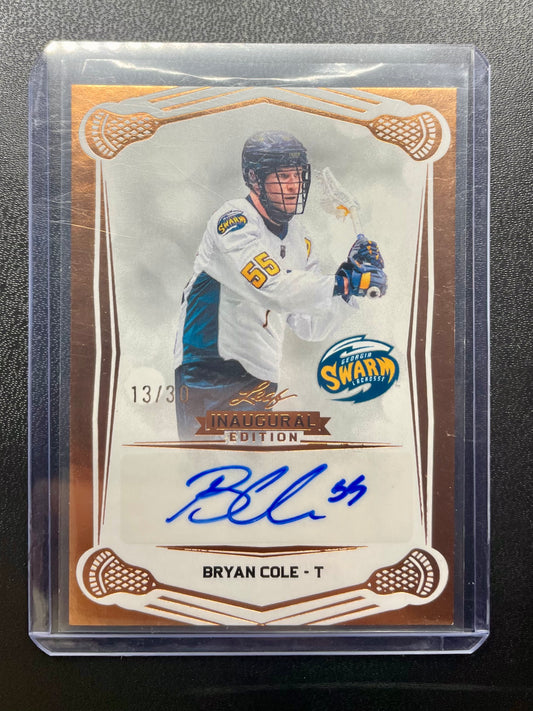 Bryan Cole 2025 Leaf National Lacrosse League NLL Rose Gold AUTO Card #13 /30